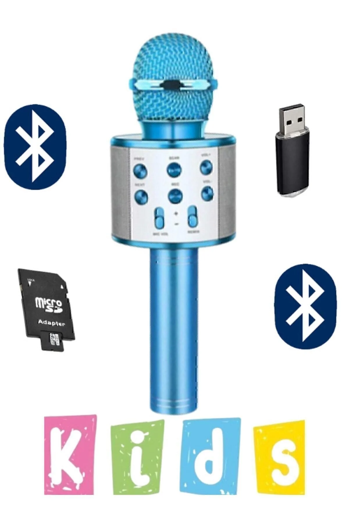10numara Karaoke Mikrofon Dahili Hoparlörlü Usb Flash Tf Kart Destekli Ses Değiştirme Efektli Çocuk Mikrofonu" Müzik/Ses Sistemleri Fiyatı