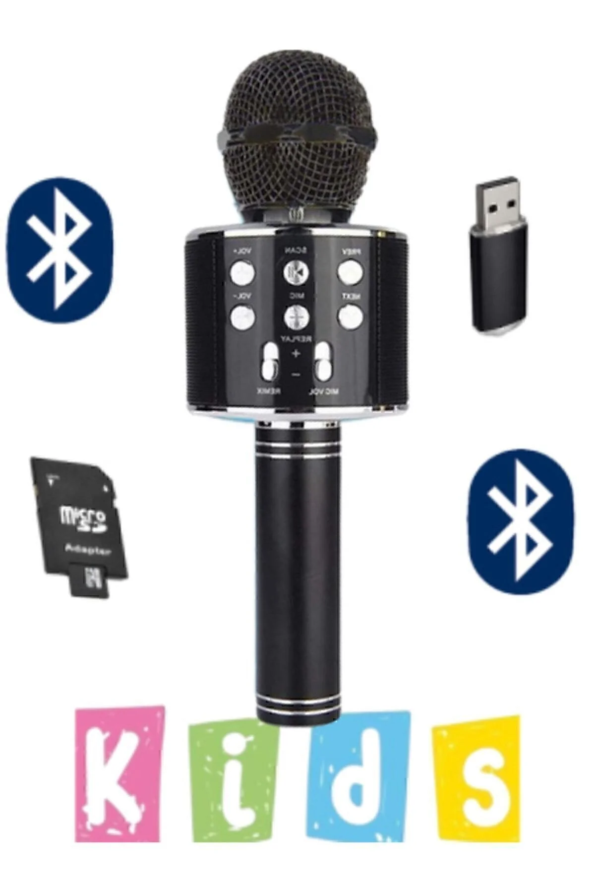 10numara Karaoke Mikrofon Dahili Hoparlörlü Usb Flash Tf Kart Destekli Ses Değiştirme Efektli Çocuk Mikrofonu" Müzik/Ses Sistemleri Fiyatı