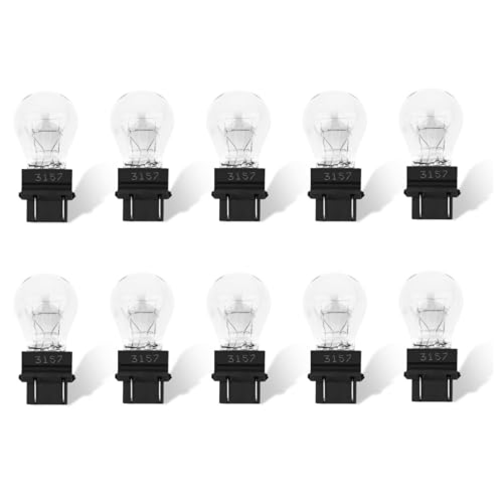 10PCS 3157 Brake Light Bulb,Ultra-Bright 12V 3000K 3157 Bulb for Turn Signal Bulb,Tail Light Bulb,Rear Brake Light Bulbs Replacement,3157 Tail Light Bulbs Provide Clear Light (White)