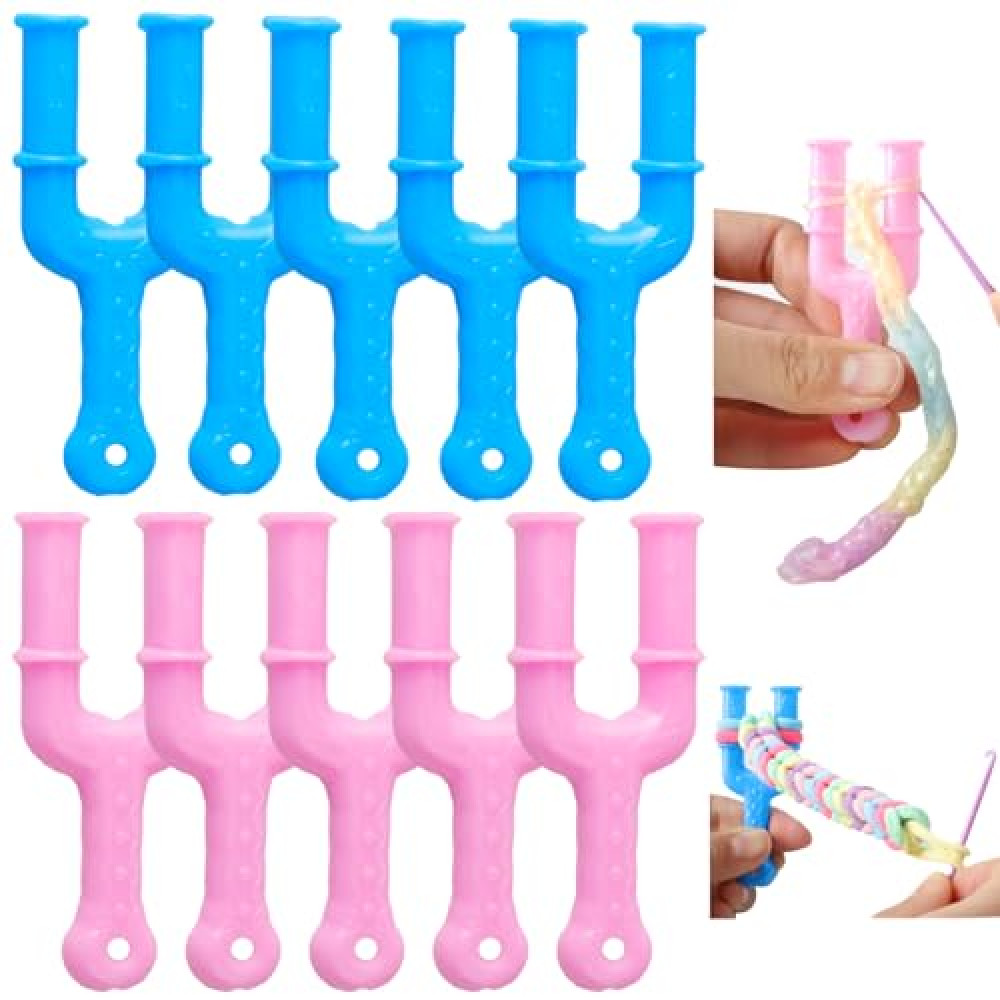 10PCS Acrylic Model Y Slingshot Loom Rubber Bands for Bracelets Slingshot Loom Bands Rubber Band Clips Plastic Jewelry Connectors Rubber Slingshot Knitting for Necklace Bracelet Making Colorful Clasp