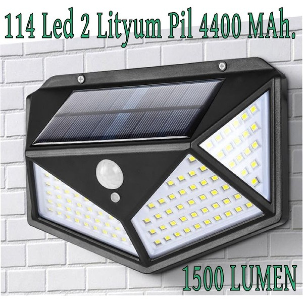 114 LED Solar Güneş Enerjili Hareket Sensörlü 4 Taraflı Bahçe Garaj Ev Aydınlatma Lambası Dış Mekan & Bahçe Oyuncakları Fiyatı