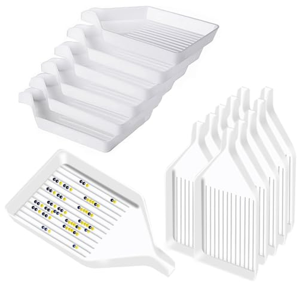 11PCS Plastic Diamond Painting Trays, 3.8 x 2.2 Inches Bead Sorting Trays，Rhinestone Tray Organizer，Diamond Painting Accessories and Tools for DIY Crafts Rhinestone Sorting Tray