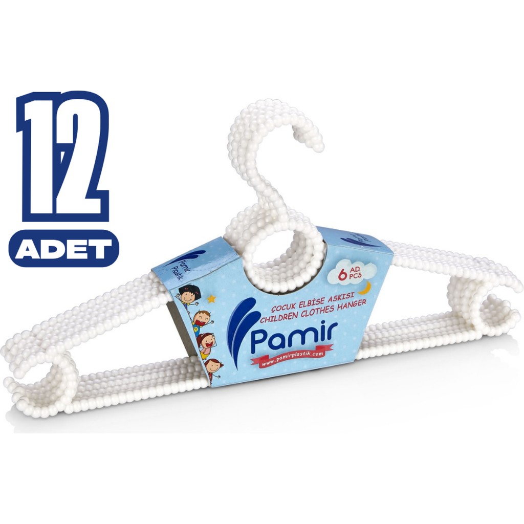12 Adet Boncuk Çocuk ve Bebek Kıyafet Askısı Elbise Askısı - Beyaz Bebek Odası Tekstili Fiyatı
