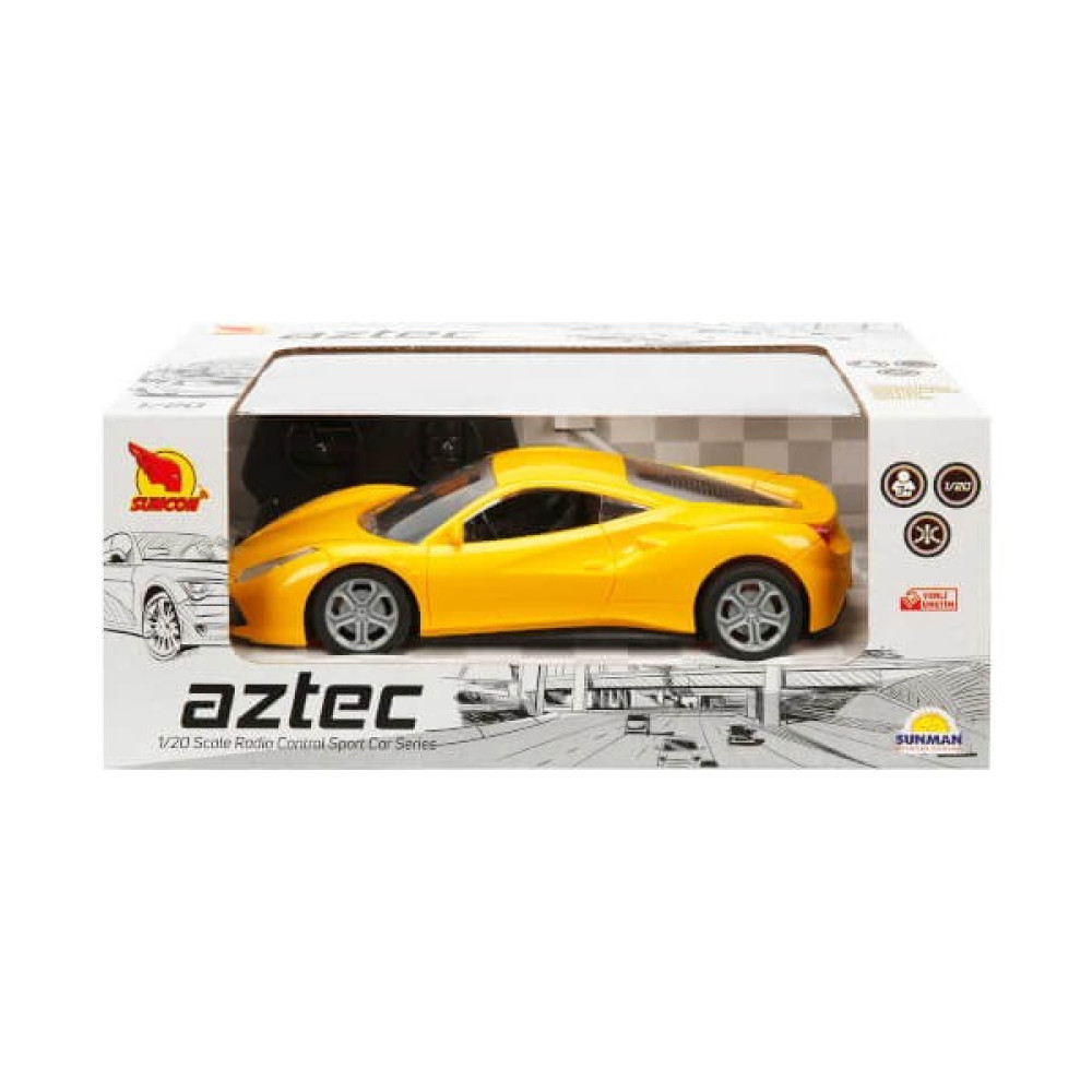 1:20 Uzaktan Kumandalı Aztec Spor Araba 20 Cm. Sarı Oyuncak Araç Fiyatı