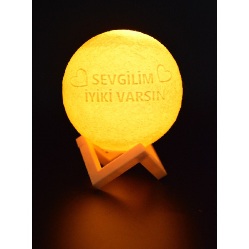 12cm Sevgilim İyiki Varsın Kare Standlı Ay Küresi neon led lamba hediyelik eşya avize masa lambası gece lambası moon yılbaşı hediye - Beyaz Gece Lambası Fiyatı