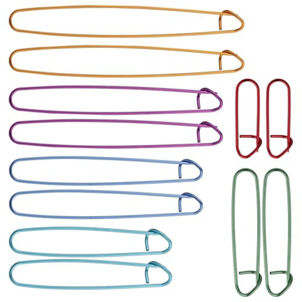 12pcs Knitting Stitch Holders, Handy Yarn Stitch Holder Versatile Knitting Crochet Hook Practical Knitting Needle Holders Colorful Crochet Stitch Holders for Quilting Sewing Knitting (6 Sizes)