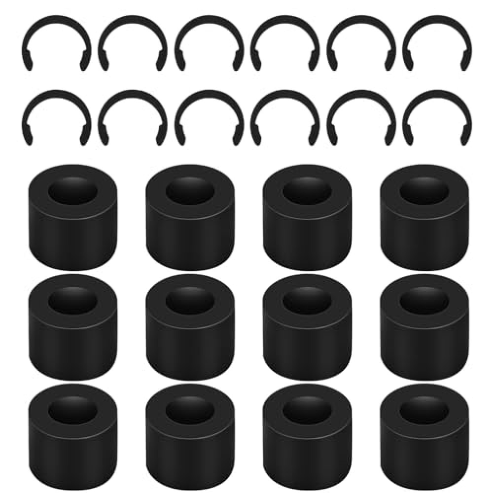12pcs Rubber Roller Resolution for Cricut Maker & 12pcs Retaining Clip Rings, Rubber Roller Replacement Retention Clamp, Prevent Rubber Roller from Moving Parts Accessories Tools for Cricut Maker