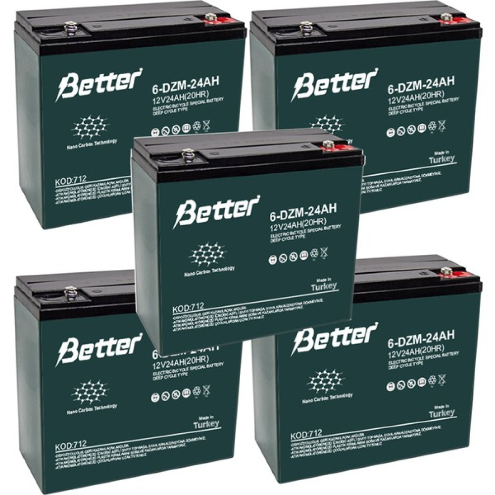 12V 24 Ah 5 Adet Elektrikli Motorsiklet Aküsü Nano Karbon Jel Better Kesintisiz Güç Kaynakları (UPS) Fiyatı