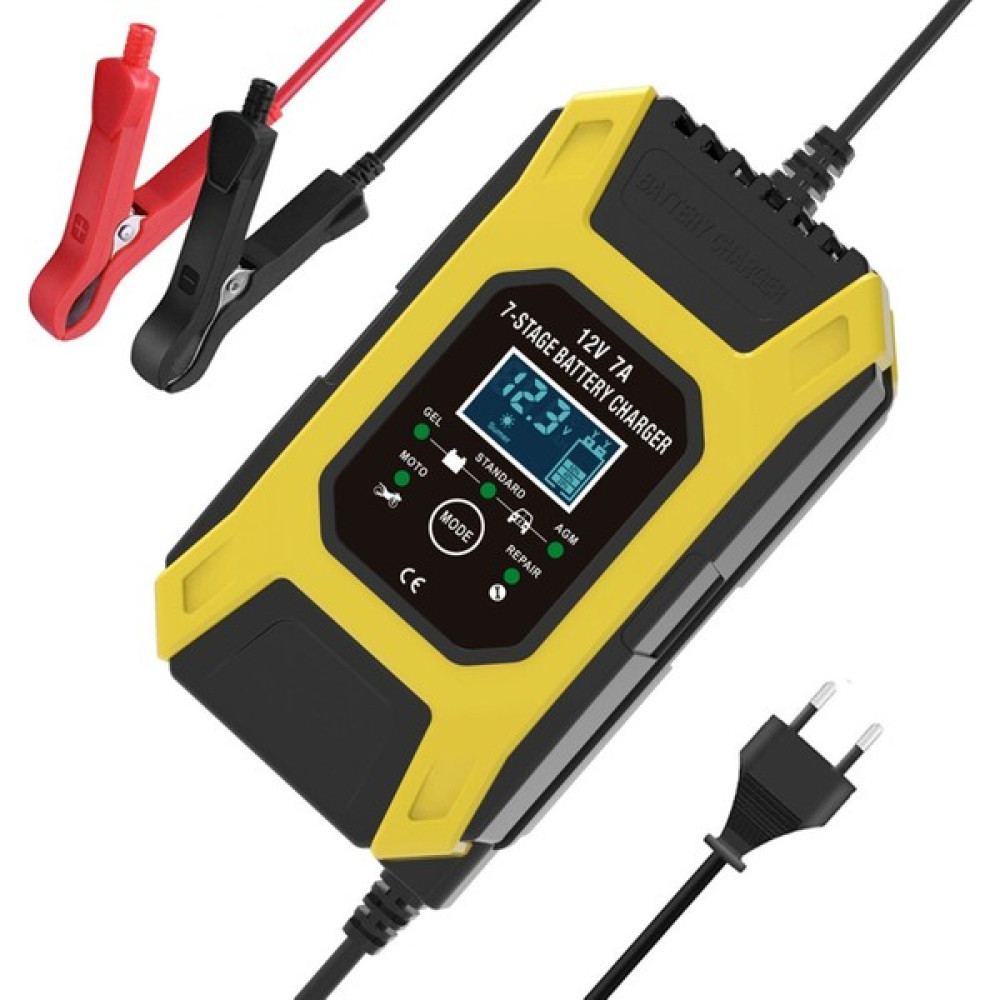 12V 7A Kurşun-Asit Araç Akü Şarj Cihazı - Siyah/sarı (Yurt Dışından) Akü Şarj Edici Fiyatı