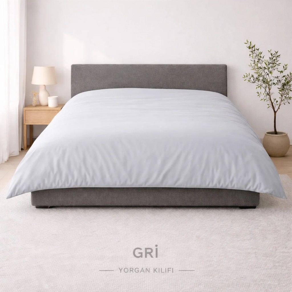 135X220 cm Tek Kişilik Nevresim (Ranforce Yorgan Kılıfı) – Krem, Beyaz, Mavi, Gri, Siyah, Pudra - Gri - 135 x 200 cm Nevresim Takımı Fiyatı