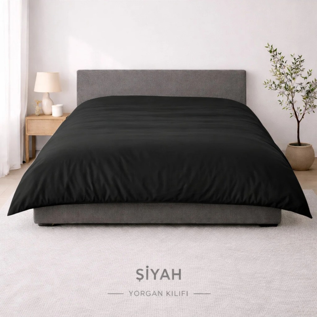 135X220 cm Tek Kişilik Nevresim (Ranforce Yorgan Kılıfı) – Krem, Beyaz, Mavi, Gri, Siyah, Pudra - Siyah - 135 x 200 cm Nevresim Takımı Fiyatı