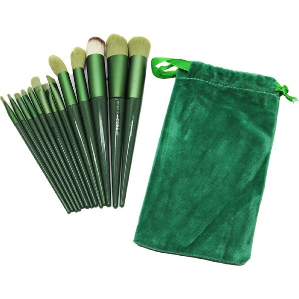 13PCS YEŞİL KADİFE TORBALI MAKYAJ FIRÇA SET (3791) Oto Boyaları Fiyatı