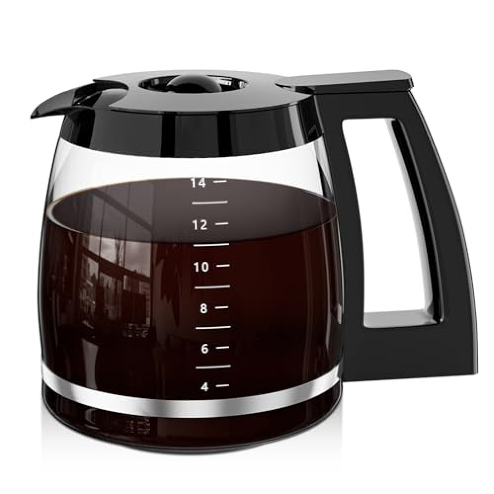 14-Cup Coffee Pot Replacement for Cuisinart Coffee Maker DCC-2200, DCC-2600, DCC-2800, DCC-3200, and DCC-3200P1, Glass Carafe Replacement for Cuisinart, BPA Free, Dishwasher Safe