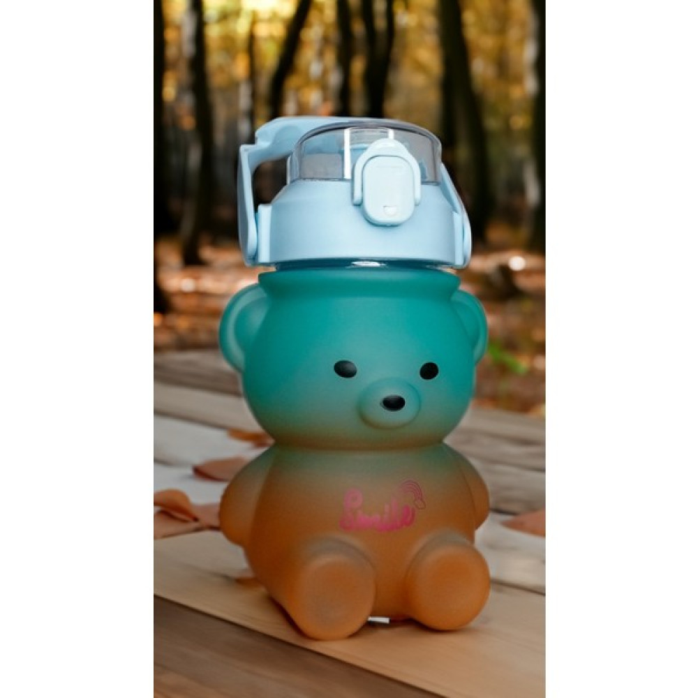 1,4 L Ayıcık Desenli Yeşil Motivasyon Plastik Matarası Motivasyon Şişesi-Sticker Hediyeli Suluk Fiyatı