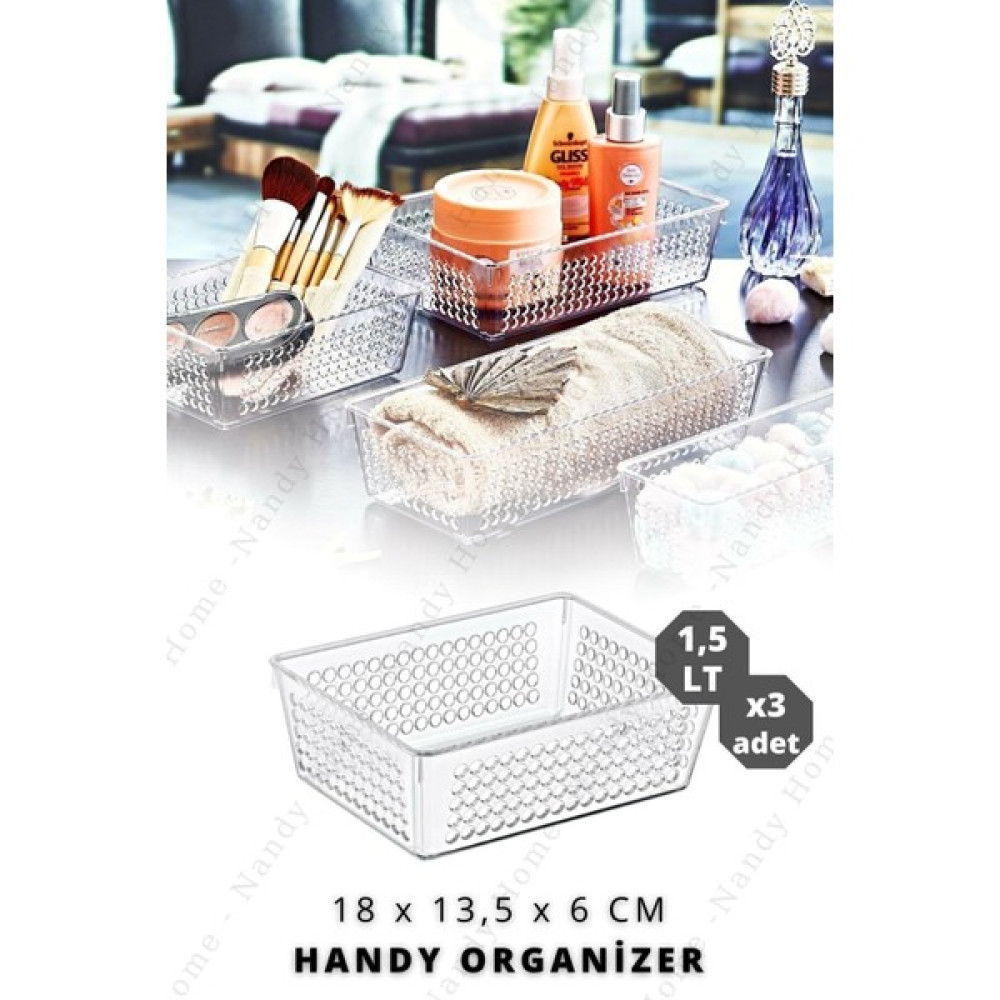 1,5 Lt Handy Buzdolabı & Dolap Içi Düzenleyici Organizer 3 Adet 18X13,5X6 cm Saklama Kapları Fiyatı
