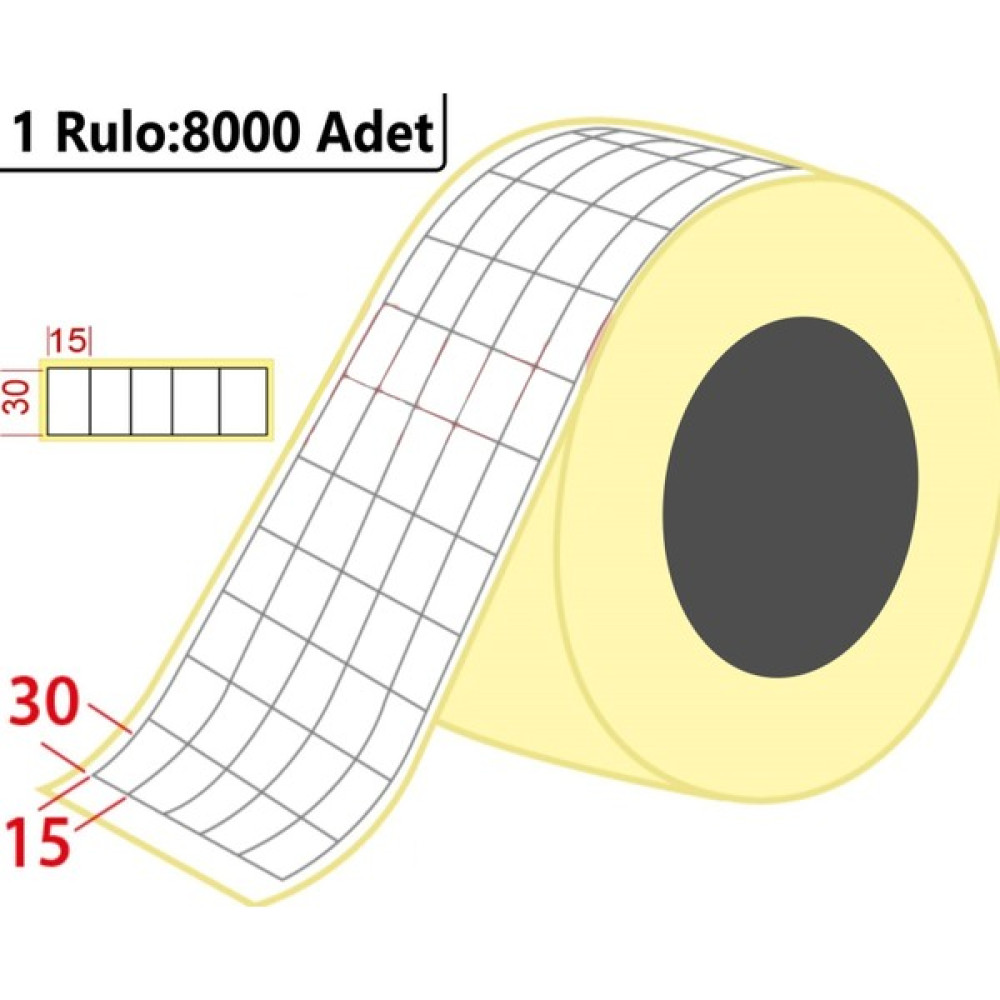 15x30 mm Termal 5'li Ürün Barkod Etiketi 8000'li Rulo Oto Boyaları Fiyatı