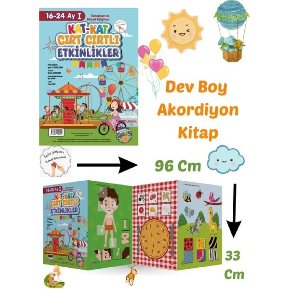 16-24 Ay Cırt Cırtlı Etkinlik Kitabı I - Dev Boy Akordiyon Kat Kat Cırt Cırtlı Etkinlikler Okul Öncesi Eğitici & Öğretici Kitaplar Fiyatı
