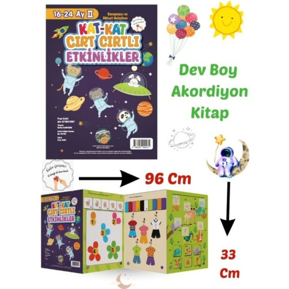 16-24 Ay Cırt Cırtlı Kitap Iı - Dev Boy Akordiyon Kat Kat Cırt Cırtlı Etkinlikler Okul Öncesi Eğitici & Öğretici Kitaplar Fiyatı