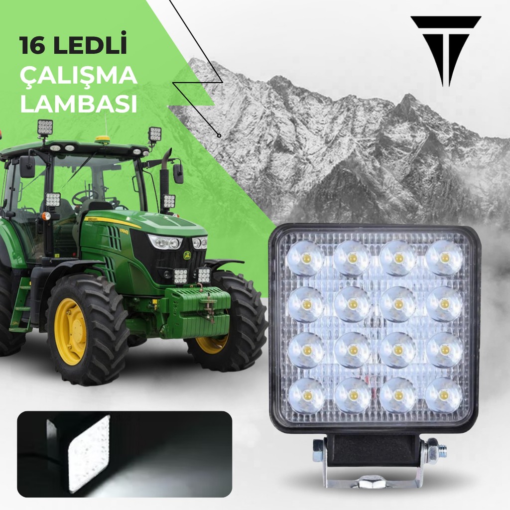 16 LED 5 Modlu Off Road Turuncu Beyaz Çalışma Lambası Ofis Masa Lambası Fiyatı