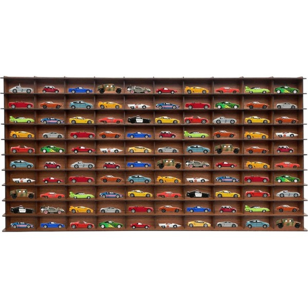 1/64 Ceviz Yatay Hobi Araba Rafı 100 Araç (Hot Wheels, Matcbox) Duvar Rafı Fiyatı