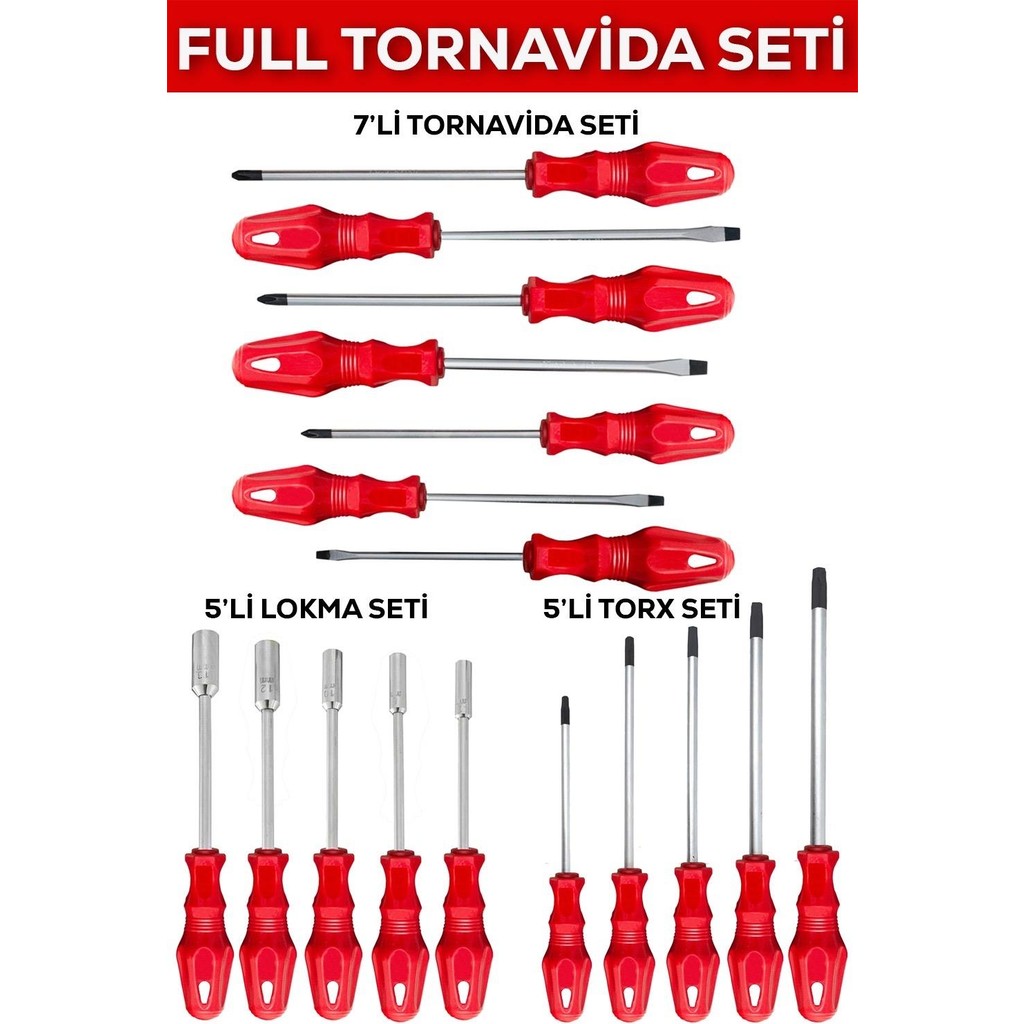 17 Parça Tornavida Seti (Torx&lokma&tornavida) Tornavida Fiyatı