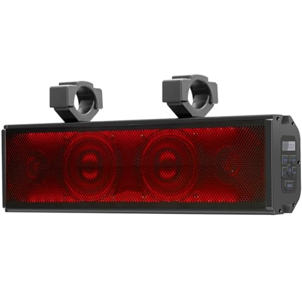17" UTV Sound Bar Bluetooth Waterproof with RGB Lighting, Bluetooth Speaker with IP65 Waterproof, 400W Amplified Sound, Universal Mounting for ATV, Golf Cart, Polaris RZR, Can-Am