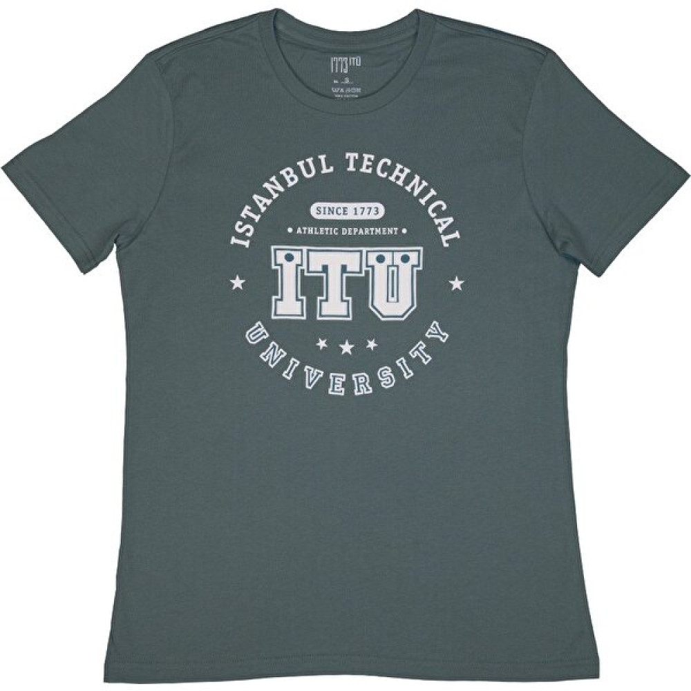 1773 İTÜ Itü Spor Erkek Yeşil Beyaz Baskı Tişort Erkek T-shirt Fiyatı