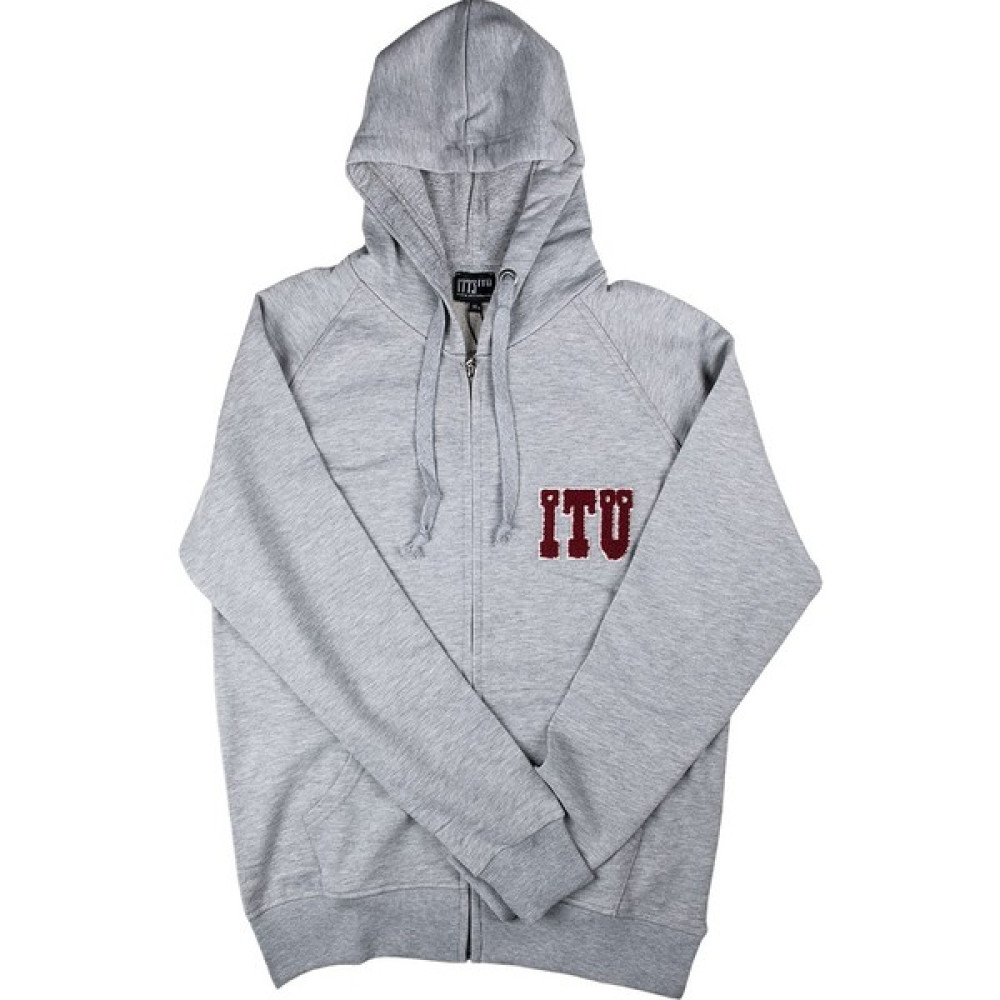 1773 İTÜ Itü Sweatshirt Fermuarlı Nakışlı Gri Erkek Sweatshirt Fiyatı