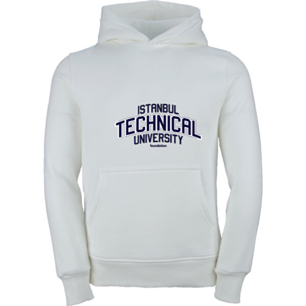 1773 İTÜ Itü Vakfı Kapşonlu Beyaz Sweatshirt Erkek Sweatshirt Fiyatı