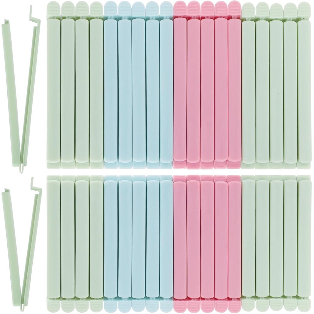 Bag Clips for Food Storage, 40 Pcs Food Bag Clips 2 Sizes & 4 Colours 15/12cm, Reusable for Snacks, Food, Sandwich Closet Organizer Fiyatı