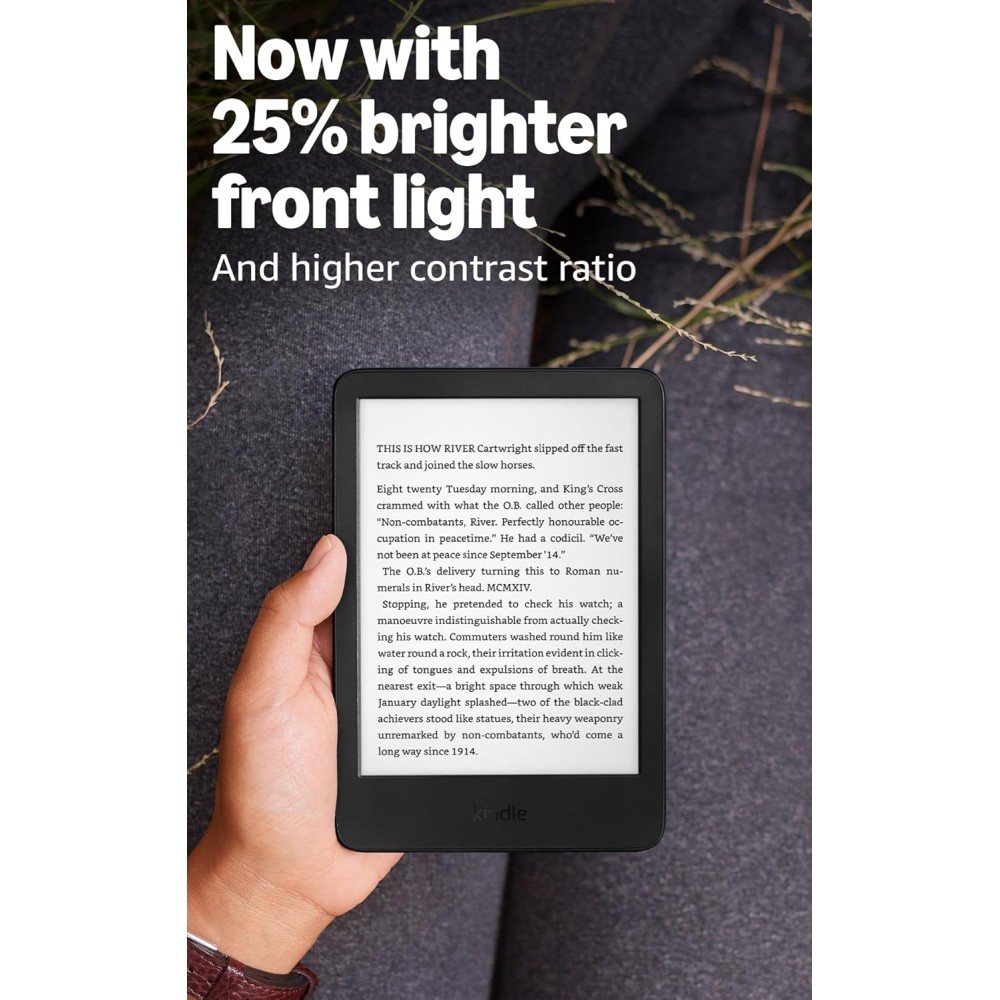 Amazon Kindle 16 GB (newest model) - Lightest and most compact Kindle, now with faster page turns, and higher contrast ratio, for an enhanced reading experience - Without Lockscreen Ads - Matcha