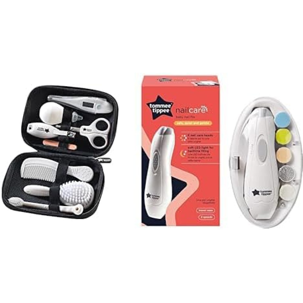 Tommee Tippee Baby Healthcare and Grooming Kit, x Essential Newborn Care Items for Home and Travel, Wipe-Clean and Waterproof Travel Case with Electric Baby Nail File Trimmer Baby Care Set Fiyatı