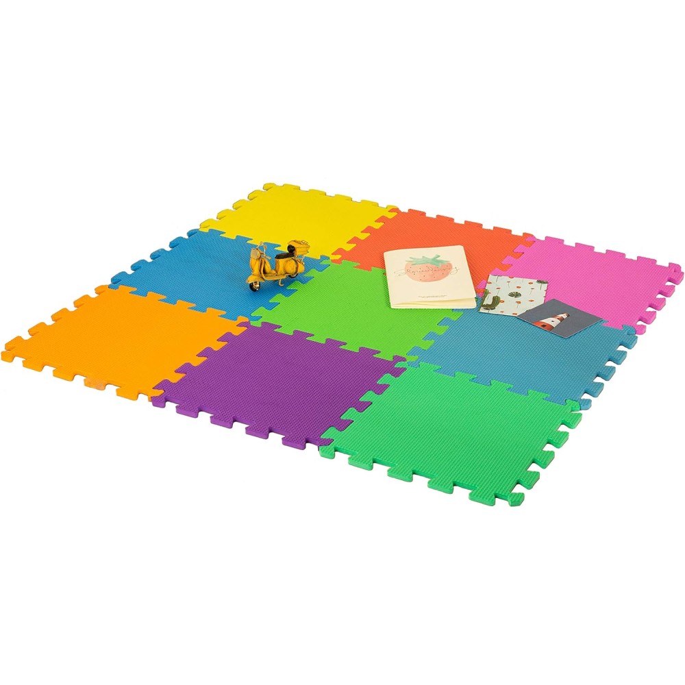 DIVCHI Foam Play Mat - 29x29cm Multi Colour Floor Mats 9 Pack - Comfortable Cushiony Foam Floor Puzzle Mat for Kids & Toddlers Playpen Bed Fiyatı