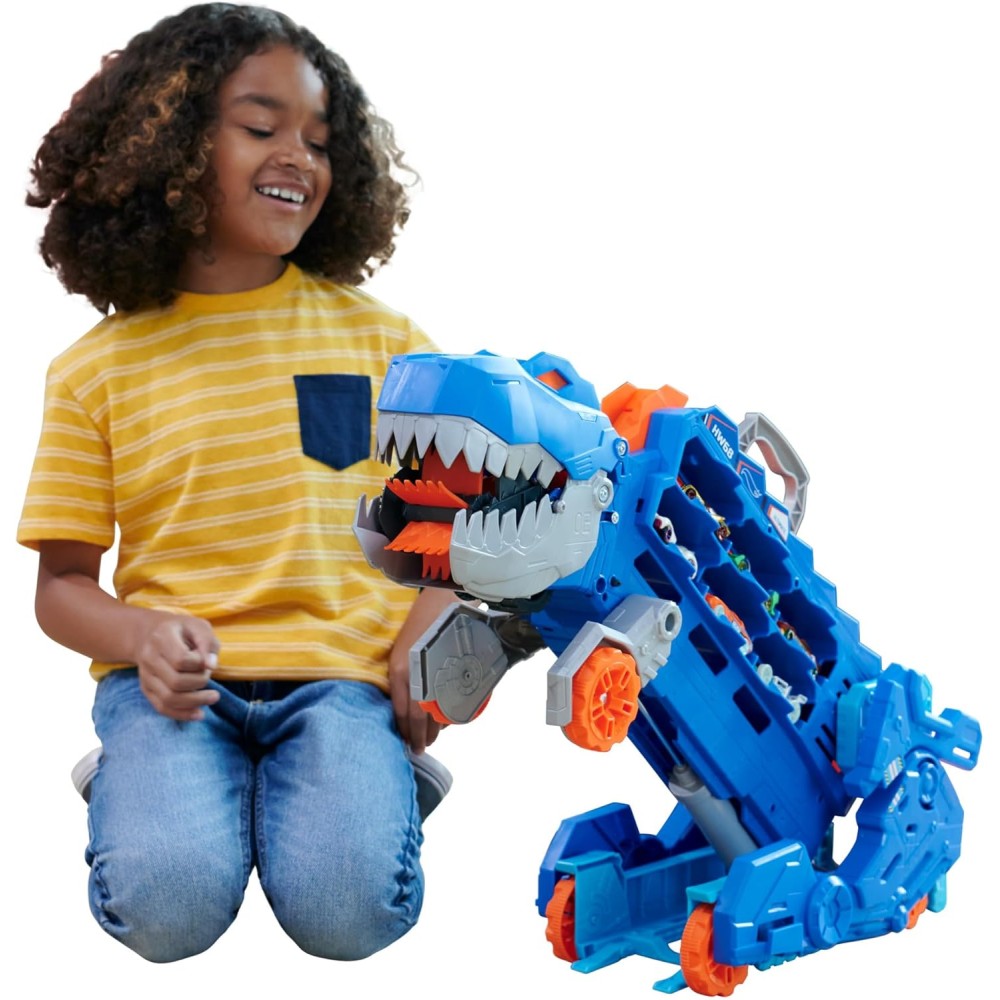 Hot Wheels City Toy Car Track Set, Ultimate T-Rex Transporter, Hauler Transforms into Stomping Dino with Race Track, from Netflix Series “Let’s Race” Children's Toy Fiyatı