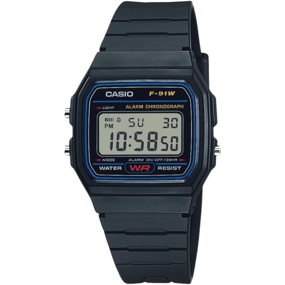 Casio F91W Series | Digital Watch | Water Resistant | LED Light | 1/100 SEC Stopwatch | Regular Time Keeping (HR, Min, SEC, PM, Date, Day) | Daily Alarm | Lightweight | 7 Year Battery Wristwatches Fiyatı