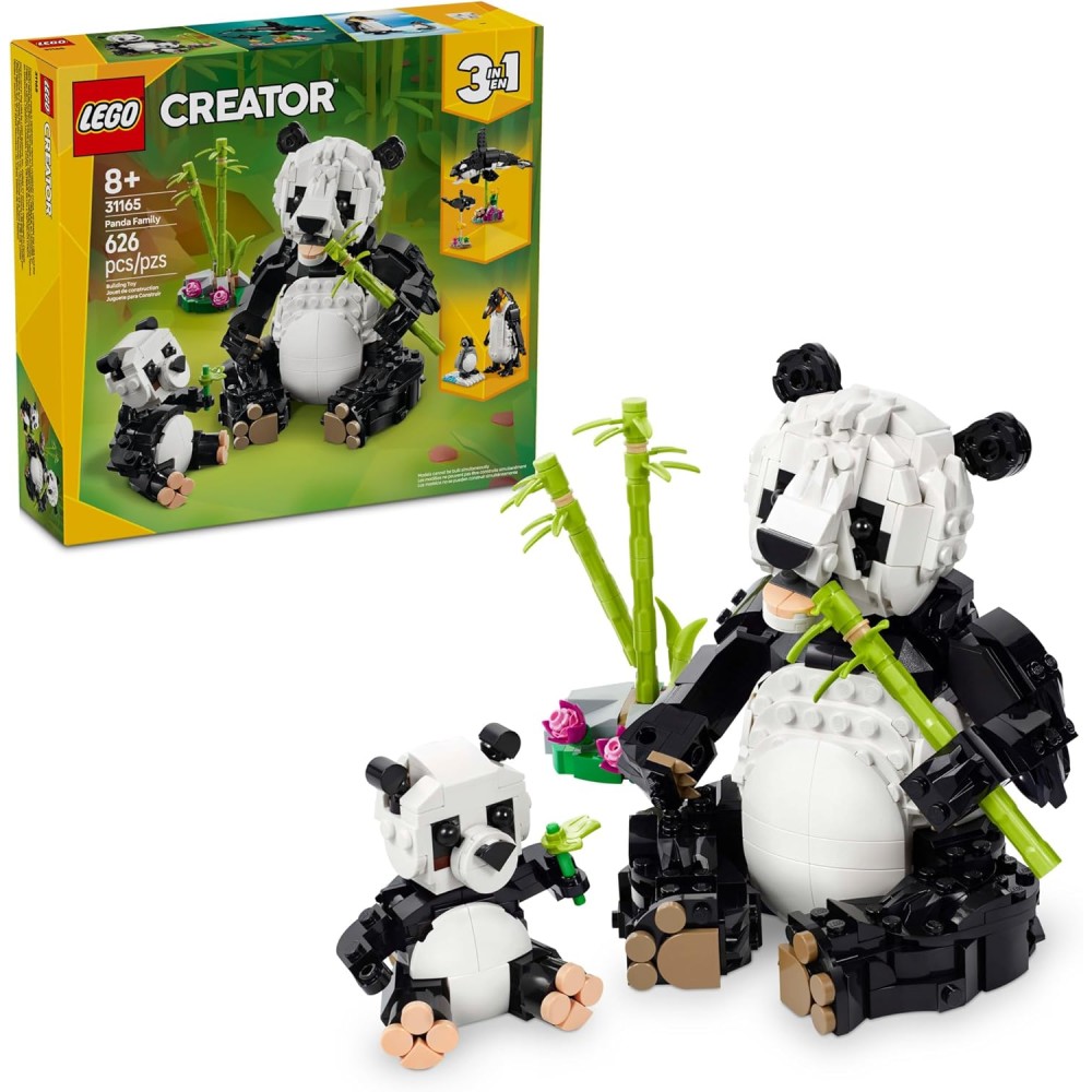 LEGO Creator 3 in 1 Wild Animals Panda Family - Building Toy Kit for Kids with 3 Building Options, Panda, Penguin, or Orca - 8 Year Old Girl & Boy Birthday Gifts - 31165 Games for Adults Fiyatı