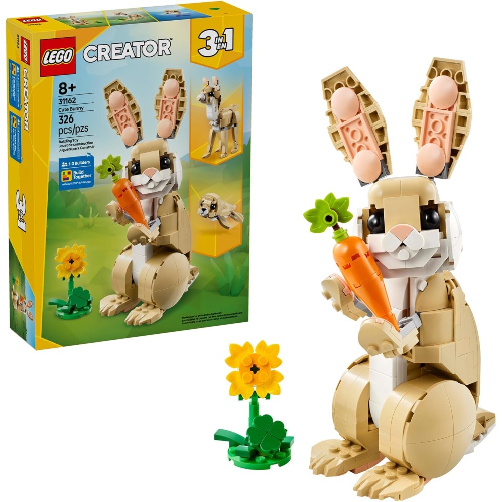 LEGO Creator 3 in 1 Cute Bunny Toy - Building Toy Set with 3 Build Options, Bunny, Seal, or Llama - Animal Figures for Kids, Girls and Boys, Ages 8+ - Gift Idea for Birthdays - 31162 Puzzle & Accessories Fiyatı