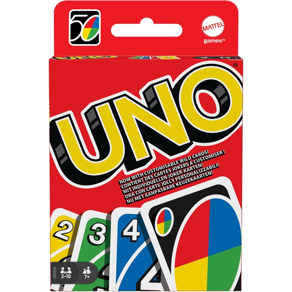 Mattel Games UNO Card Game for Kid, Adult & Family Nights & Parties, Travel & Vacations, Color Blind Accessible & Customizable Deck (Amazon Exclusive) Games for Adults Fiyatı