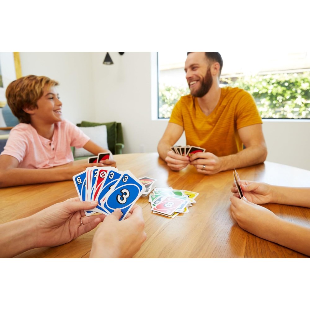 Mattel Games UNO Card Game for Kid, Adult & Family Nights & Parties, Travel & Vacations, Color Blind Accessible & Customizable Deck (Amazon Exclusive)