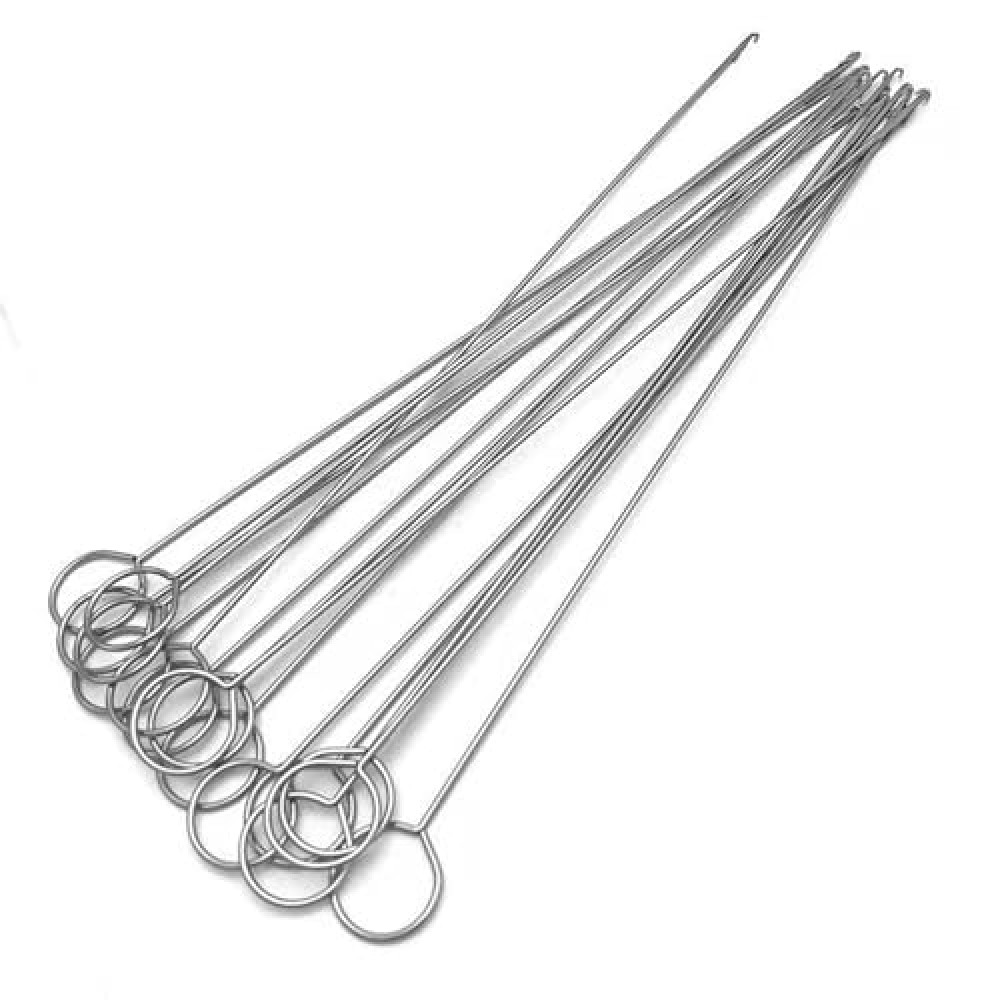 17Pcs Sewing Loop Turner Hook with Latch,Handmade Sewing Tools DIY Knitting Accessories,for Silicone Beads Fabric Tube Straps Belts Strips,2 Size- Long & Short Stainless Steel Loop Turner