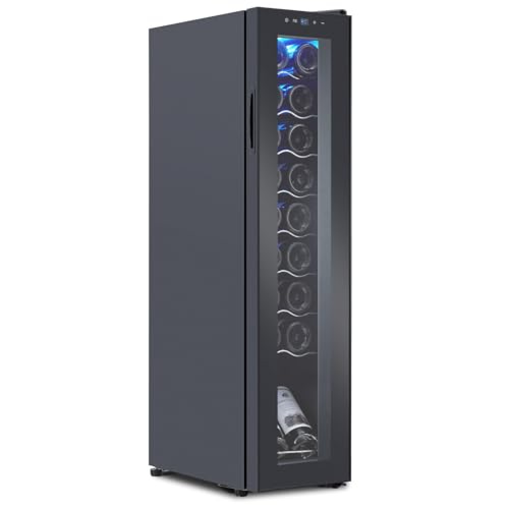 18 Bottle Wine Fridge, 1.84 Cu.Ft Wine Cooler Refrigerator With 41～64°F Touch Screen Digital Temperature Control, Adjustable Shelves, Led Light, Wine Coolers for Home, Office, Hotel, Bar Etc.