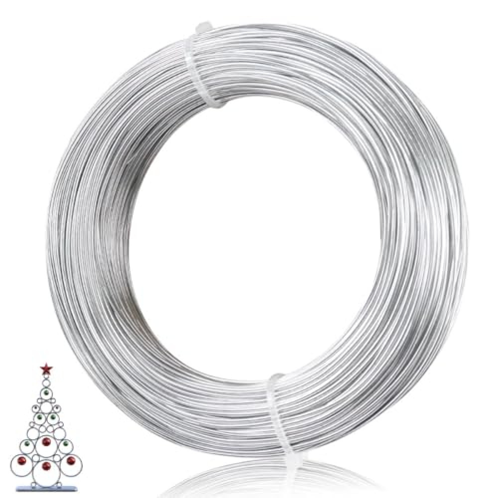 18 Gauge Aluminum Wire, 1mm 1 Roll Craft Wire, 164 Feet Silvery Bendable Metal Wire for Sculpting, Doll Armature, Flexible, Suitable for Various DIY Crafts, Jewelry Making