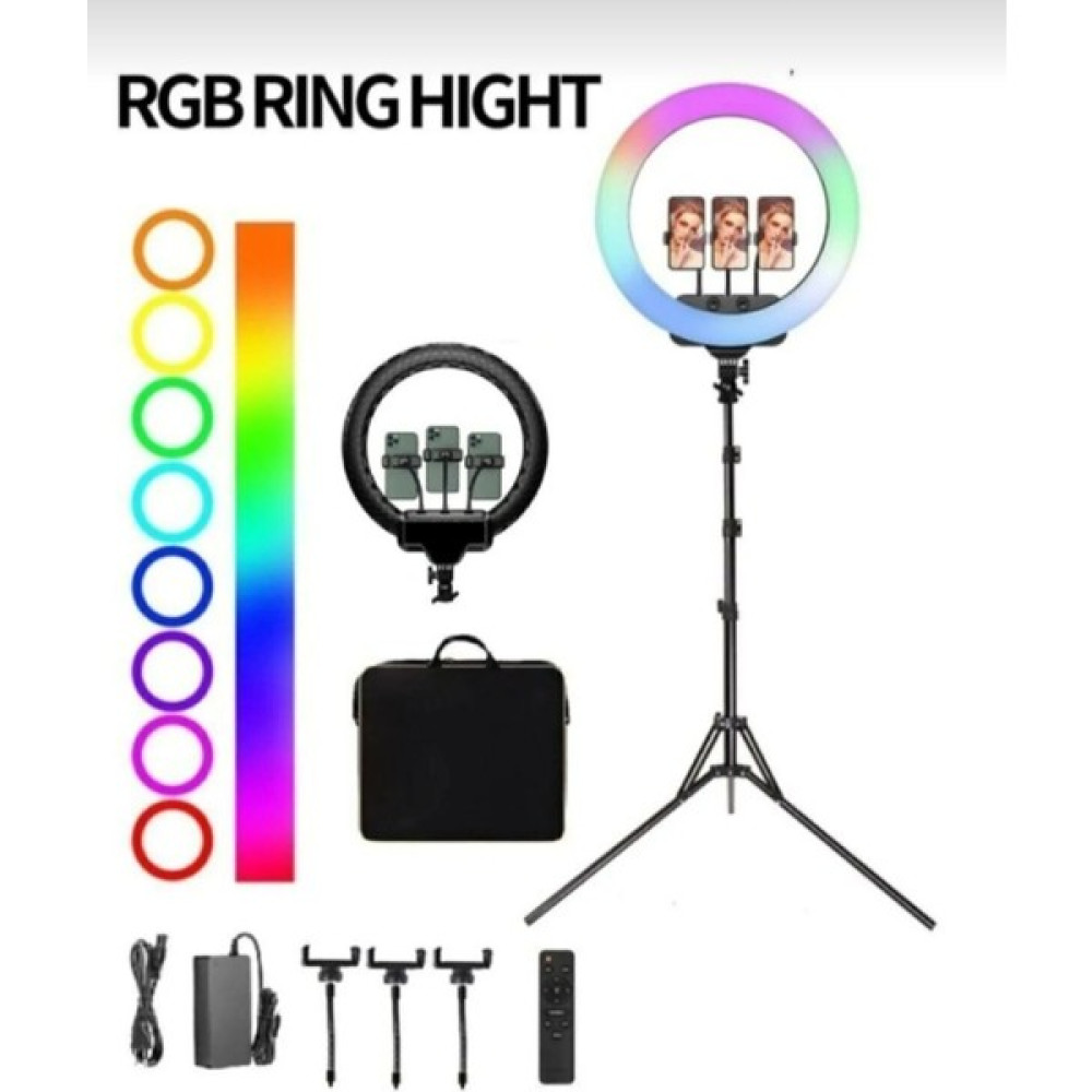 18 Inç Rgb Ring Light- 3 x Telefon Standlı-Çantalı-Kumandalı-Youtuber LED Halka Işık-2 Metre Tripod Oto Boyaları Fiyatı