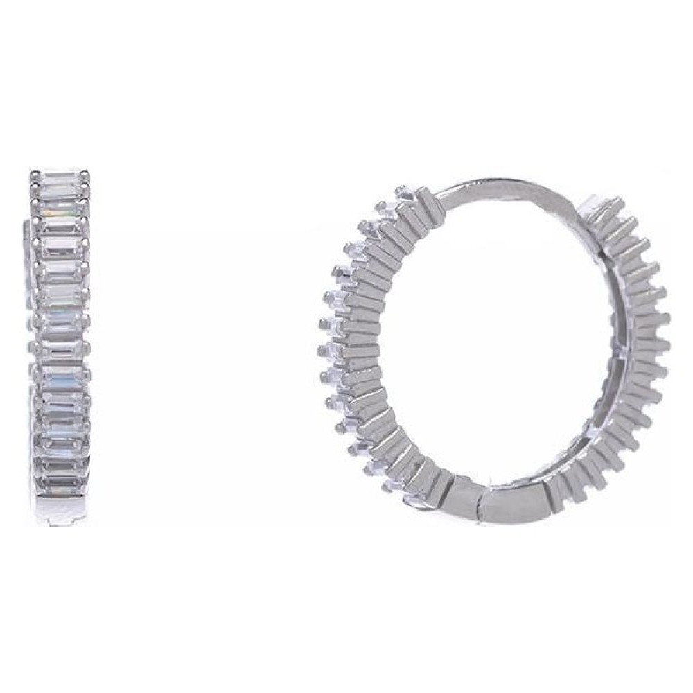 18 mm Halka Baget Taşlı 925 Ayar Gümüş Kadın Küpe Gümüş Küpe Fiyatı