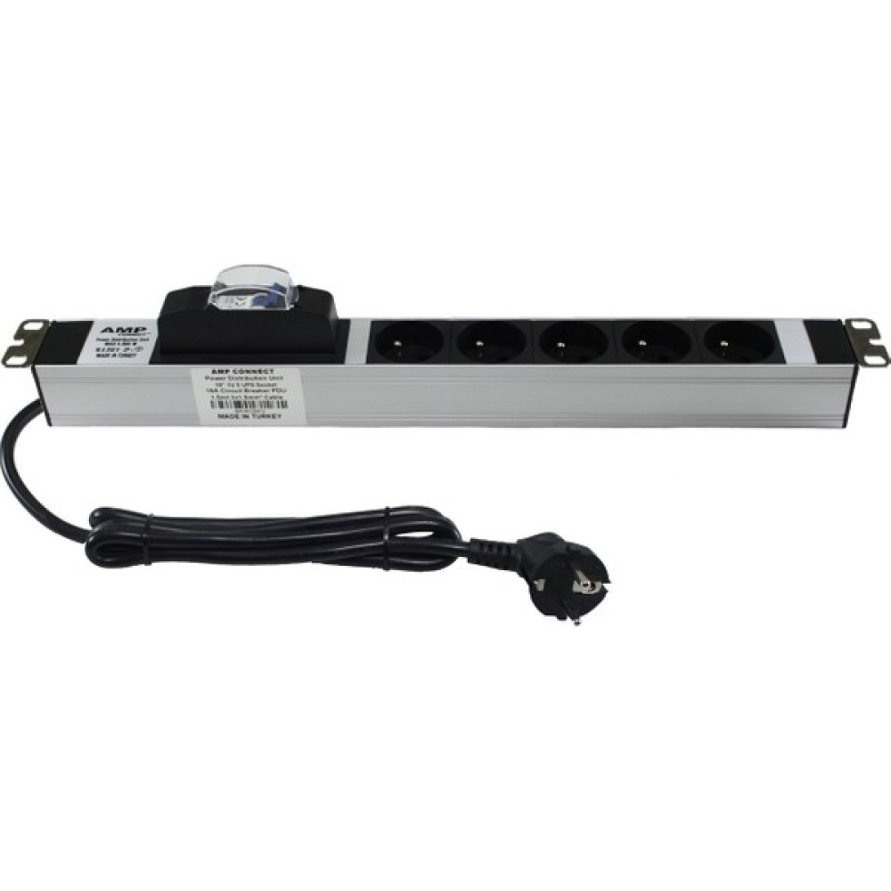 19" 1u 5'li Fransız Ups Sigortalı Alüminyum Rack Kabin Prizi Pdu Oto Boyaları Fiyatı
