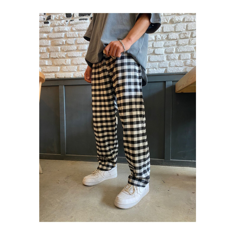 1blood Harajuku Kare Desenli Unisex Pijama Eşofman S Beden Kadın Eşofman Fiyatı
