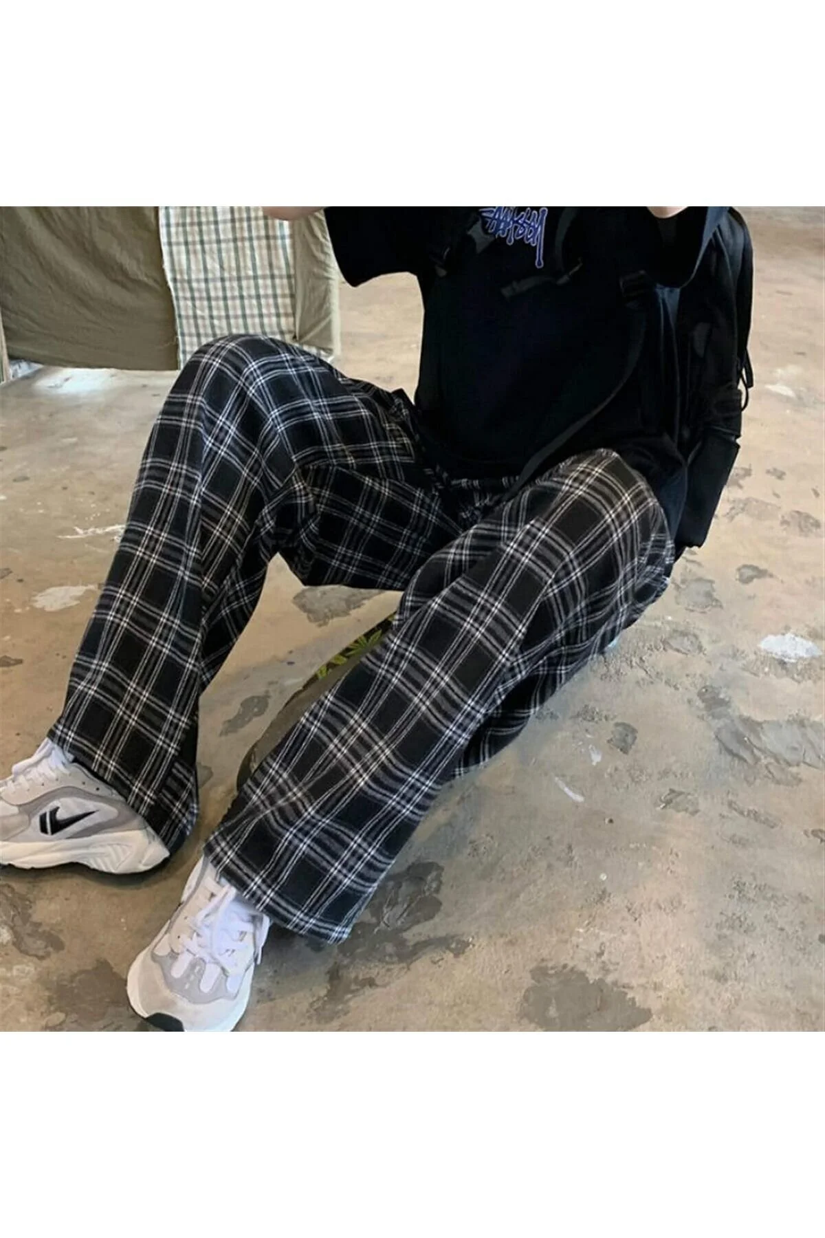 1blood Harajuku Kare Desenli Unisex Pijama Eşofman XL Beden" Kadın Eşofman Fiyatı