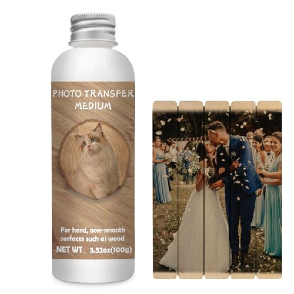 1DFAUL Photo Transfer Medium, 100g Gel Medium for Photo Transfer to Wood & Other Hard Surfaces, DIY Crafts, Home Decorations, Personalized Gifts (3.52 OZ)