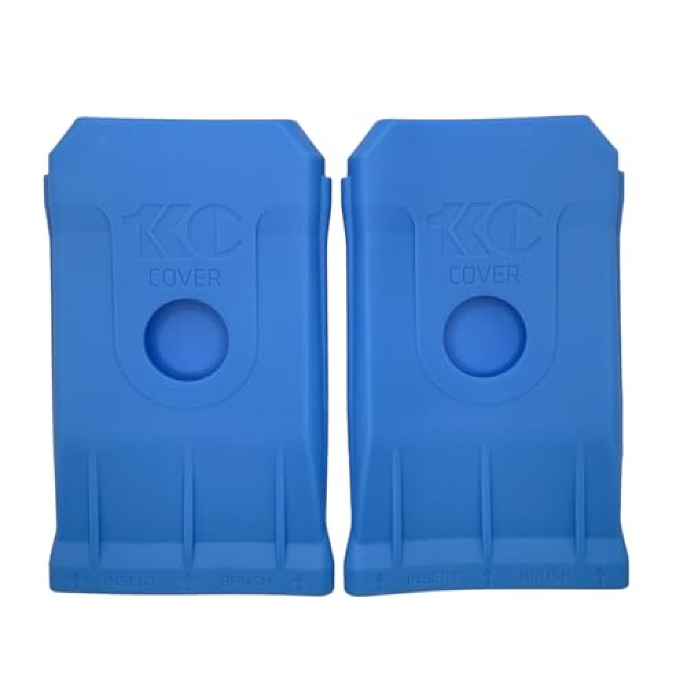 1KCover Universal Paint Brush Cover – Set of 2 - Durable Silicone - 3" (Blue)
