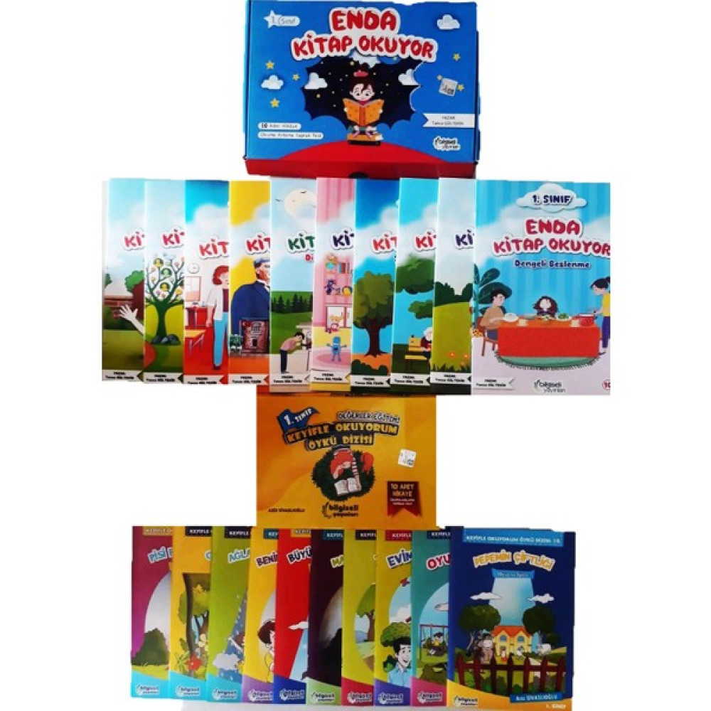 1.sınıf Değerler Eğitimi 10 Kitap+Enda Kitap Okuyor 10 Kitap Öykü Setleri (2 Set 20 Kitap) Çocuk Masal Fiyatı